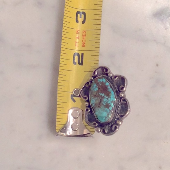 Vintage silver & turquoise Native American ring - Picture 6 of 6